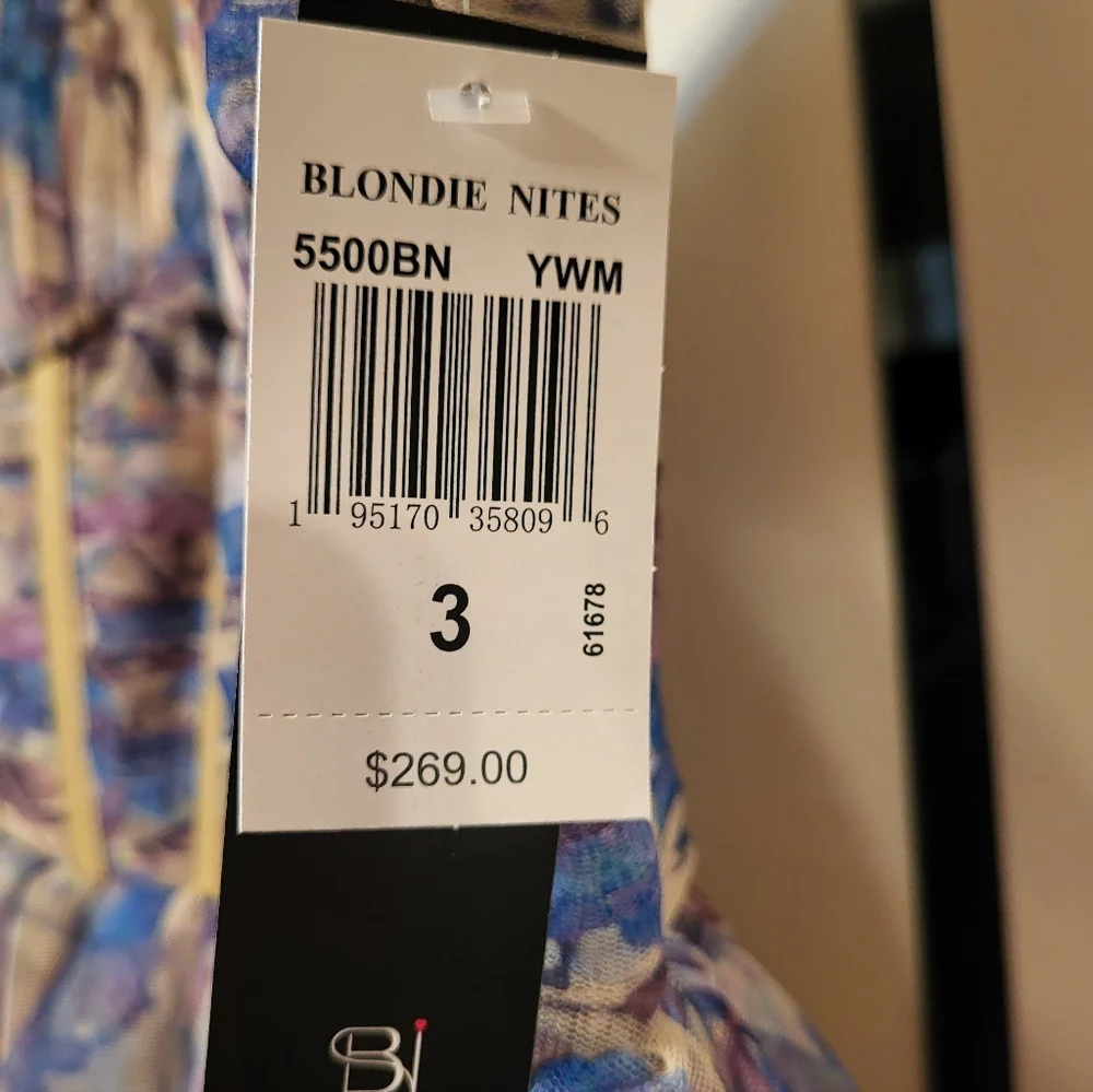 Blondie Nites Pastel Floral Dress in Lavender, Pink & Blue - Picture 8 of 9